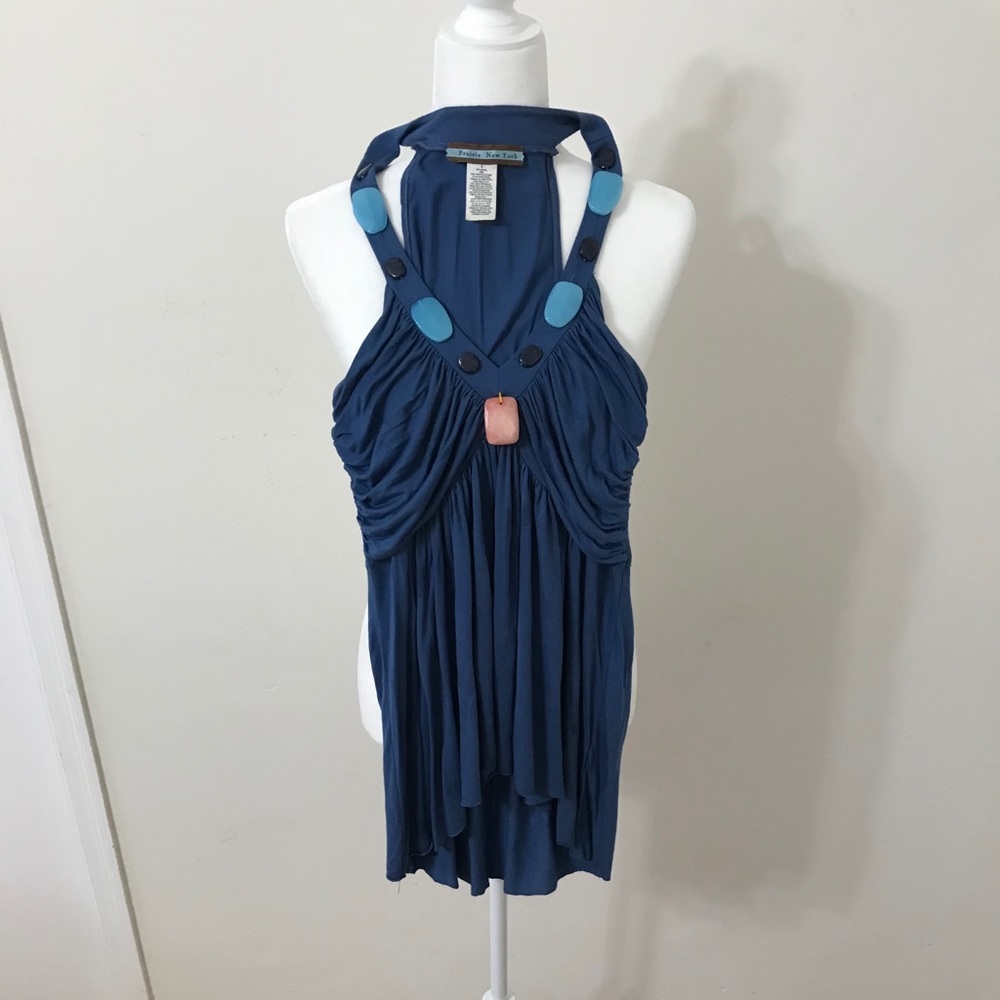 Prairie New York Blue Gemstone Embellished Top
